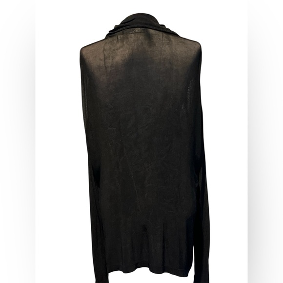 Chico's Travelers black slinky knit one-button V neck cardigan Size 1/M - Picture 9 of 14